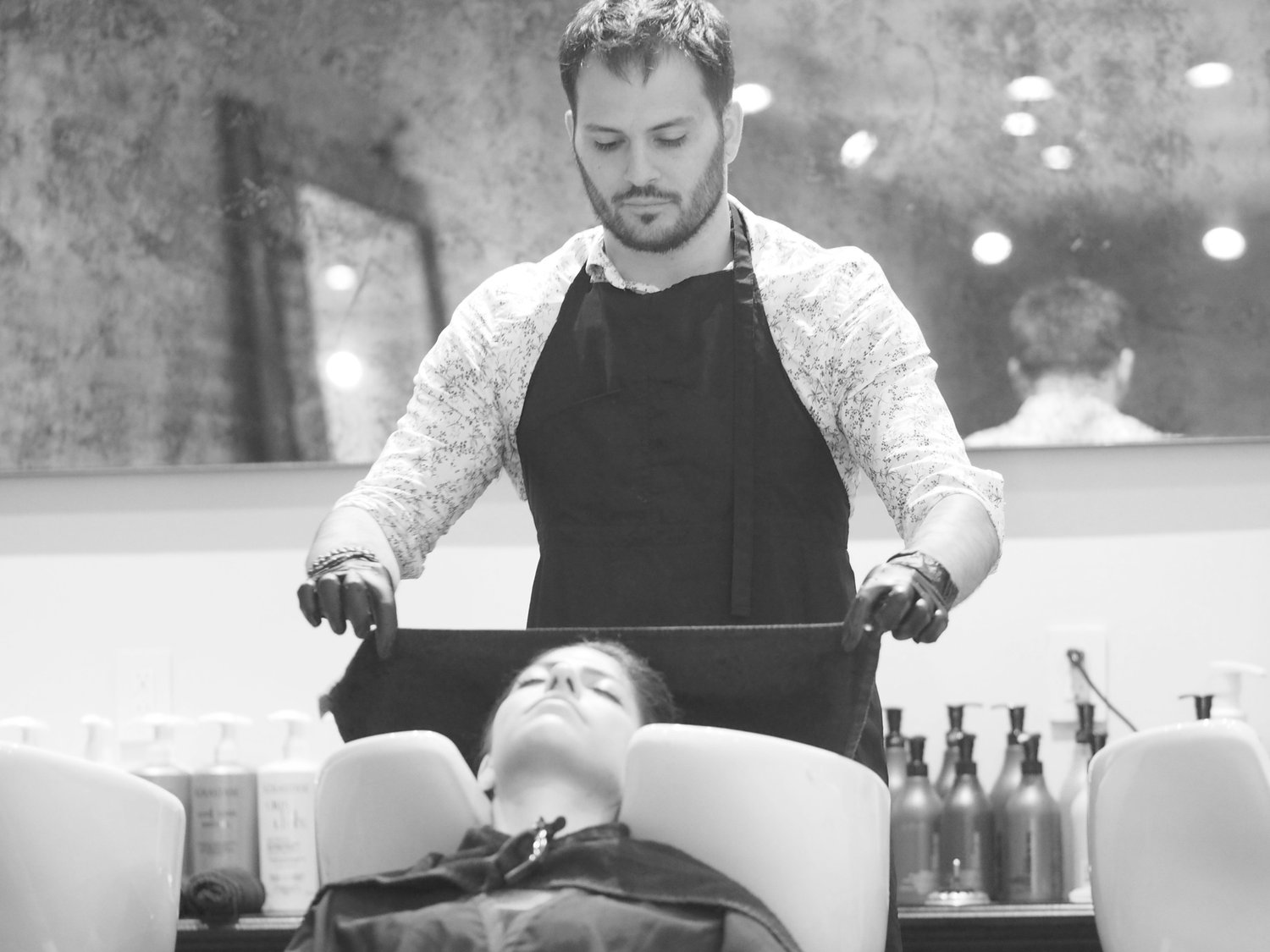 MLD New York stylist caring for a client